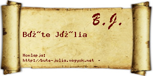 Büte Júlia névjegykártya