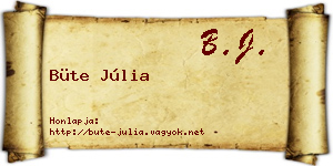Büte Júlia névjegykártya
